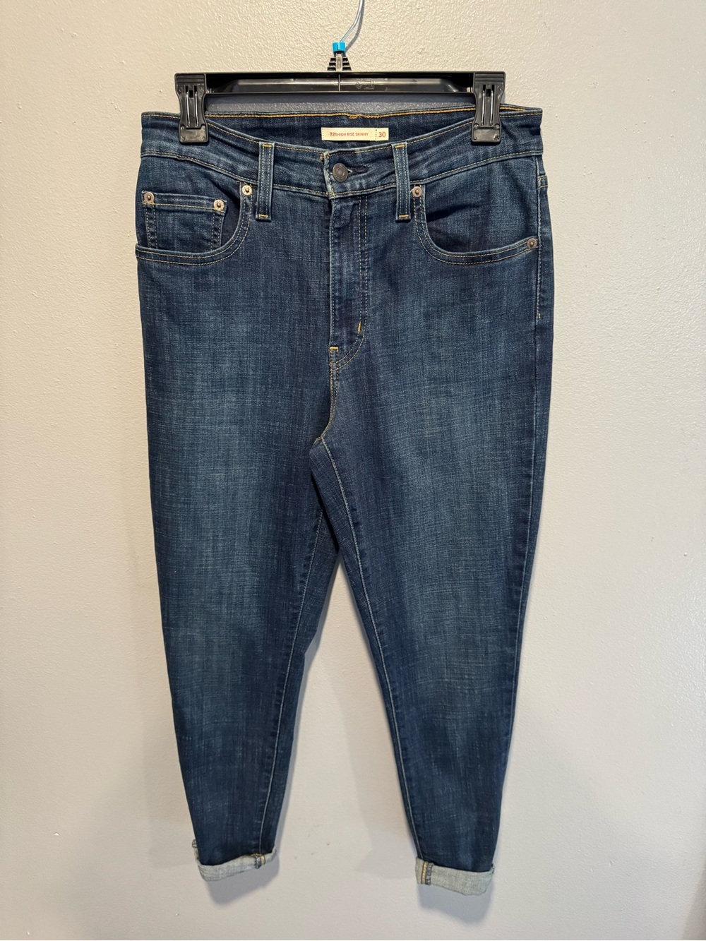 Levi's 721 High Rise Skinny Indigo Boyfriend Jeans